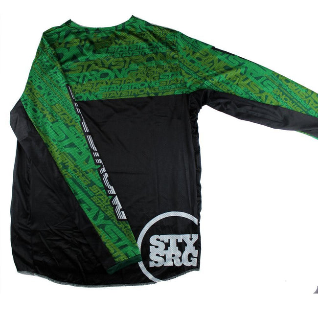 Stay Strong Mash Up BMX Race Jersey-Green/Black - 1
