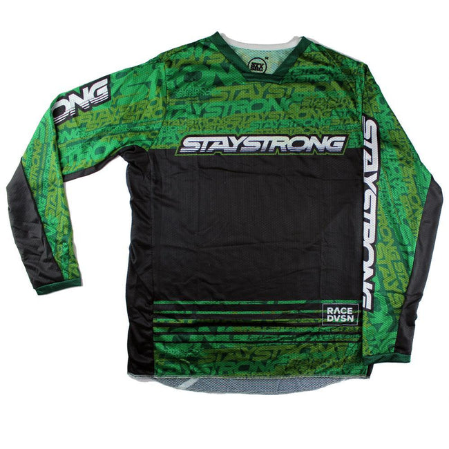 Stay Strong Mash Up BMX Race Jersey-Green/Black - 3