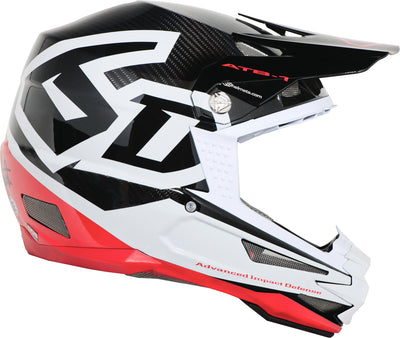 6D ATB-1 Carbon Macro Helmet-White/Red