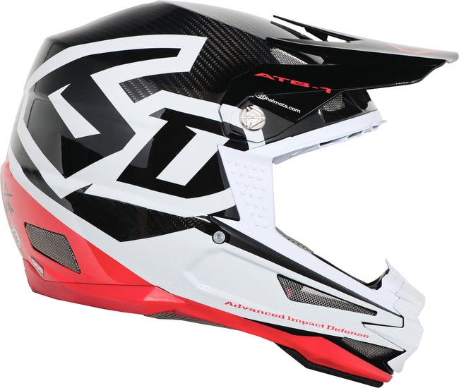 6D ATB-1 Carbon Macro Helmet-White/Red - 1