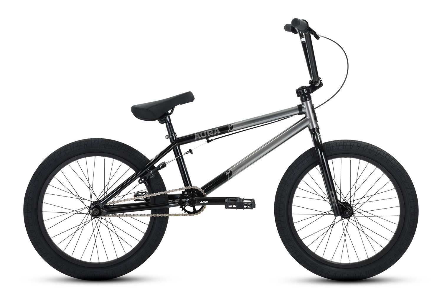 DK 2019 Aura BMX Bike Black Silver available at J R Bicycles J R Bicycles Inc