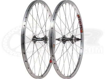 Quando F/F Hubs w/Sun ICI1 Rims Expert BMX Race Wheelset-20x1 3/8"-Silver