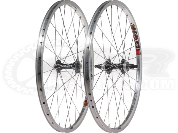 Quando F/F Hubs w/Sun ICI1 Rims Expert BMX Race Wheelset-20x1 3/8&quot;-Silver - 1