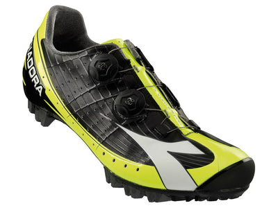 Diadora X-Vortex Pro Clipless Shoes-Black/Yellow