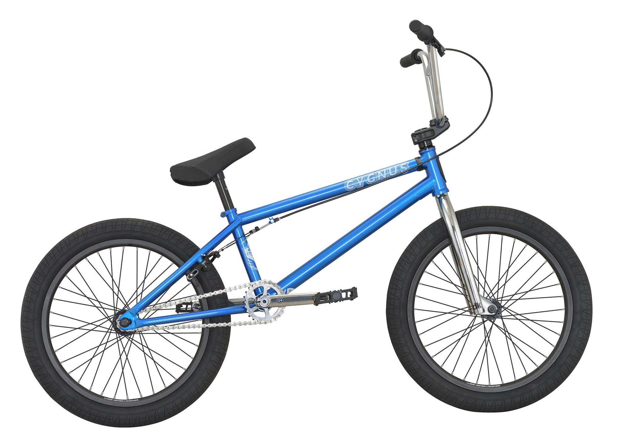 DK 2017 Cygnus BMX Freestyle Bike Blue Chrome at J R Bicycles J R Bicycles Inc