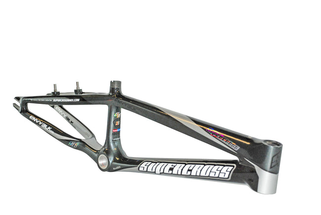 Supercross Envy BLK Carbon Fiber BMX Race Frame - Matte Gun Metal Grey/ Silver - 1