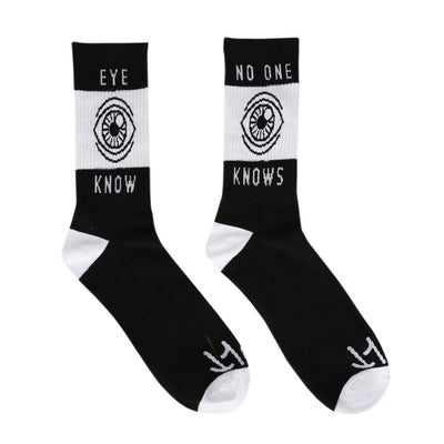 Cult Eye Know Socks-Black/White