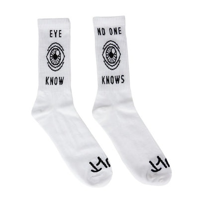 Cult Eye Know Socks-White/Black