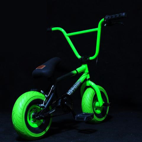 Fat Boy Mini BMX Bike The Assault-Matte Black/Neon Green - 1
