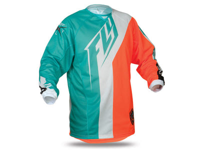 Fly Racing 2014 Kinetic Mesh BMX Race Jersey-Teal/Hi-Vis Orange