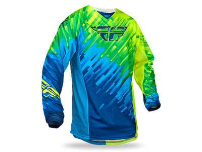 Fly Racing 2015 Kinetic Glitch BMX Race Jersey-Blue/Hi-Vis