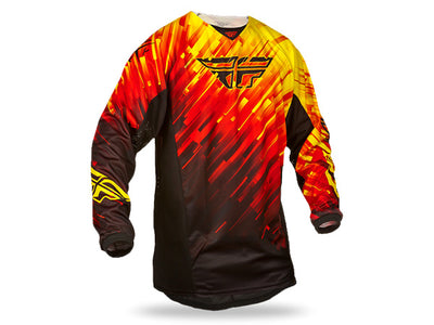 Fly Racing 2015 Kinetic Glitch BMX Race Jersey-Red/Black/Yellow