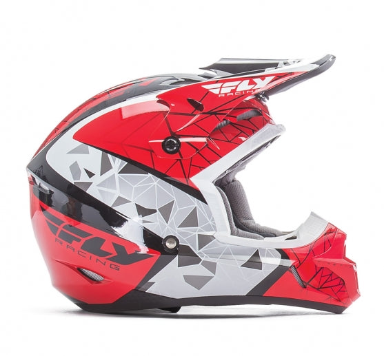 Fly 2018 Kinetic Crux Full-Face BMX Race Helmet-Red/Black/White at
