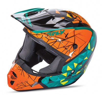 Fly 2017 Kinetic Crux Helmet-Teal/Orange/Black