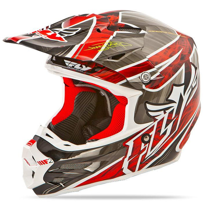 Fly Racing F2 Carbon Acetylene Helmet - White/Red - 1