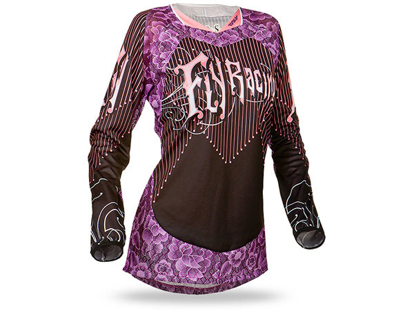 Fly Racing 2015 Kinetic Ladies BMX Race Jersey-Black/Purple/Pink - 1