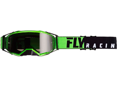 Fly Racing 2019 Zone Pro Goggles-Black/Green/Dark Smoke