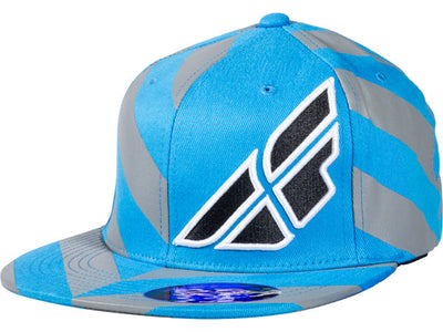 Fly Racing Fat Stripe Hat-Blue/Gray-Small/Medium