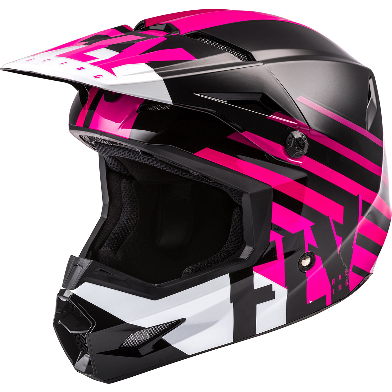 bell ria bike helmet black & pink Fly Racing Kinetic Thrive BMX Race Helmet-Pink/Black/White – J&R Bicycles, Inc