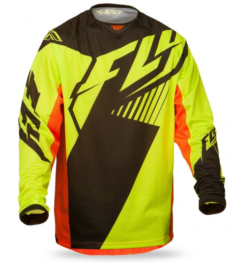 Fly Racing Kinetic Vector Mesh BMX Race Jersey-Hi-Vis/Black/Orange - 1