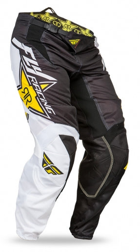 Fly Racing Kinetic Vector Mesh Race Pants-Rockstar Yellow/White