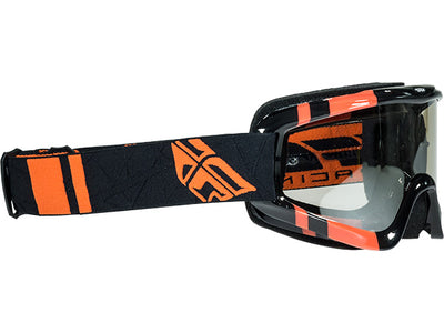 Fly Racing Zone Goggle-Youth-Black/Orange-Flash Chrome Lens