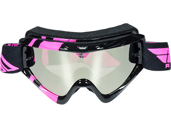 Fly Racing Zone Goggle-Adult-Black/Pink-Chrome/Smoke Lens - 2
