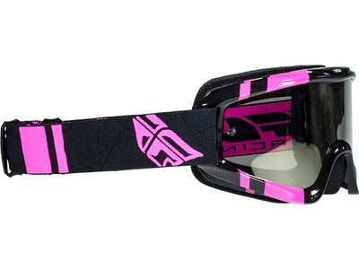 Fly Racing Zone Goggle-Youth-Black/Pink-Chrome/Smoke Lens