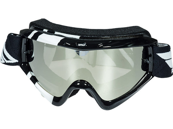 Fly Racing Zone Goggle-Youth-Black/White-Chrome/Smoke Lens - 2