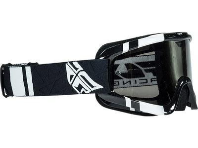 Fly Racing Zone Goggle-Adult-Black/White-Chrome/Smoke Lens