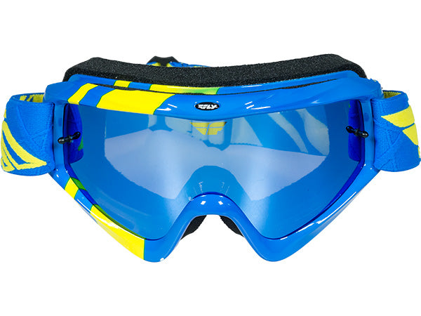 Fly Racing Zone Goggle-Youth-Blue/Hi-Vis-Chrome/Smoke Lens - 2