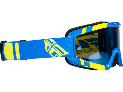 Fly Racing Zone Goggle-Youth-Blue/Hi-Vis-Chrome/Smoke Lens