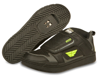 Fly Racing Transfer Clipless Shoes-Black/Hi-Vis Yellow