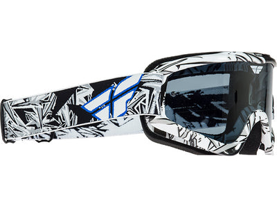 Fly Racing Zone Goggles Pro-Black/White Smoke/Chrome