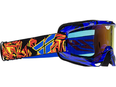 Fly Racing Zone Goggles Pro-Blue/Black Fire Chrome