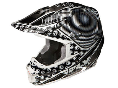 Fly Racing 2012 F2 Helmet-Dragon Ltd Ed black/white-Adult X-Large