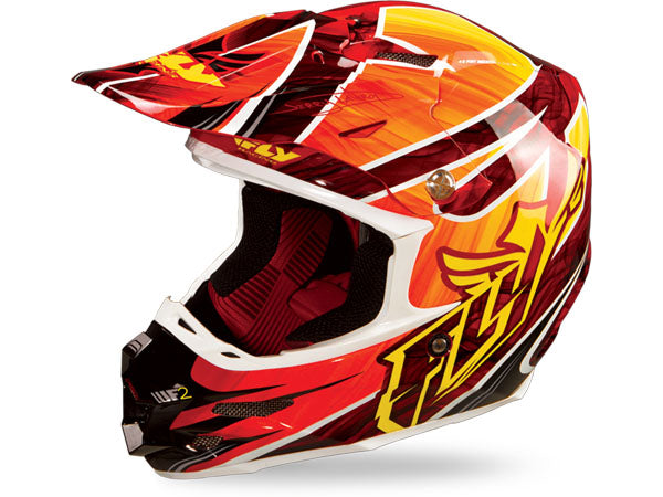 Fly Racing 2013/2014 F2 Carbon Acetylene Helmet-Red/Yellow - 1