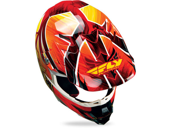 Fly Racing 2013/2014 F2 Carbon Acetylene Helmet-Red/Yellow - 3