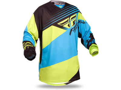 Fly Racing 2014 Kinetic Blocks BMX Race Jersey-Blue/Hi-Vis Yellow