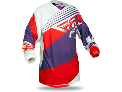 Fly Racing 2014 Kinetic Blocks BMX Race Jersey-Purple/Red/White