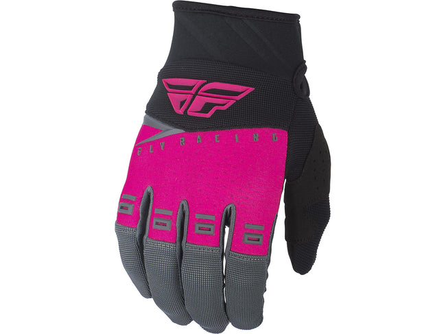 Fly Racing 2019 F-16 BMX Race Gloves-Neon Pink/Black/Grey - 1