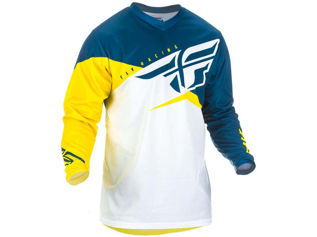 Fly Racing 2019 F-16 BMX Race Jersey-Yellow/White/Navy - 1