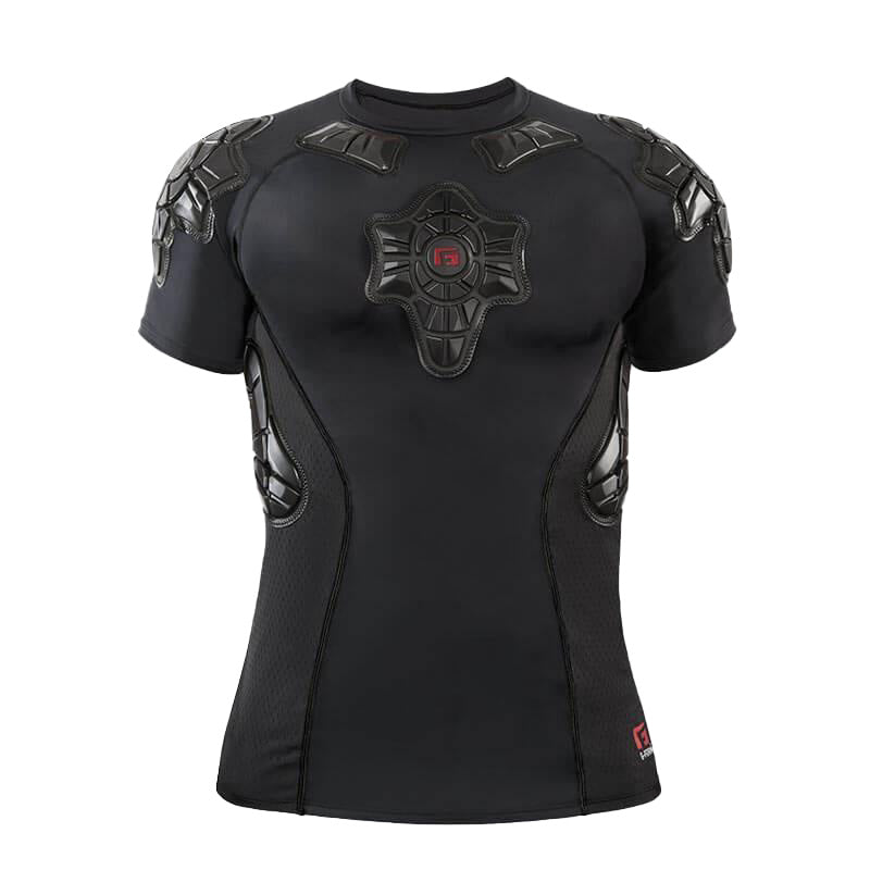 G-Form Pro-X パッド入りコンプレッションシャツ、ブラックロゴ、M大人 G-FORM Pro-X Compression Shirt-Black at J&R Bicycles – J&R