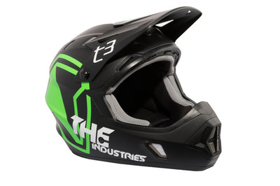 T.H.E. T3 Shield Helmet-Black/Green-Adult Large