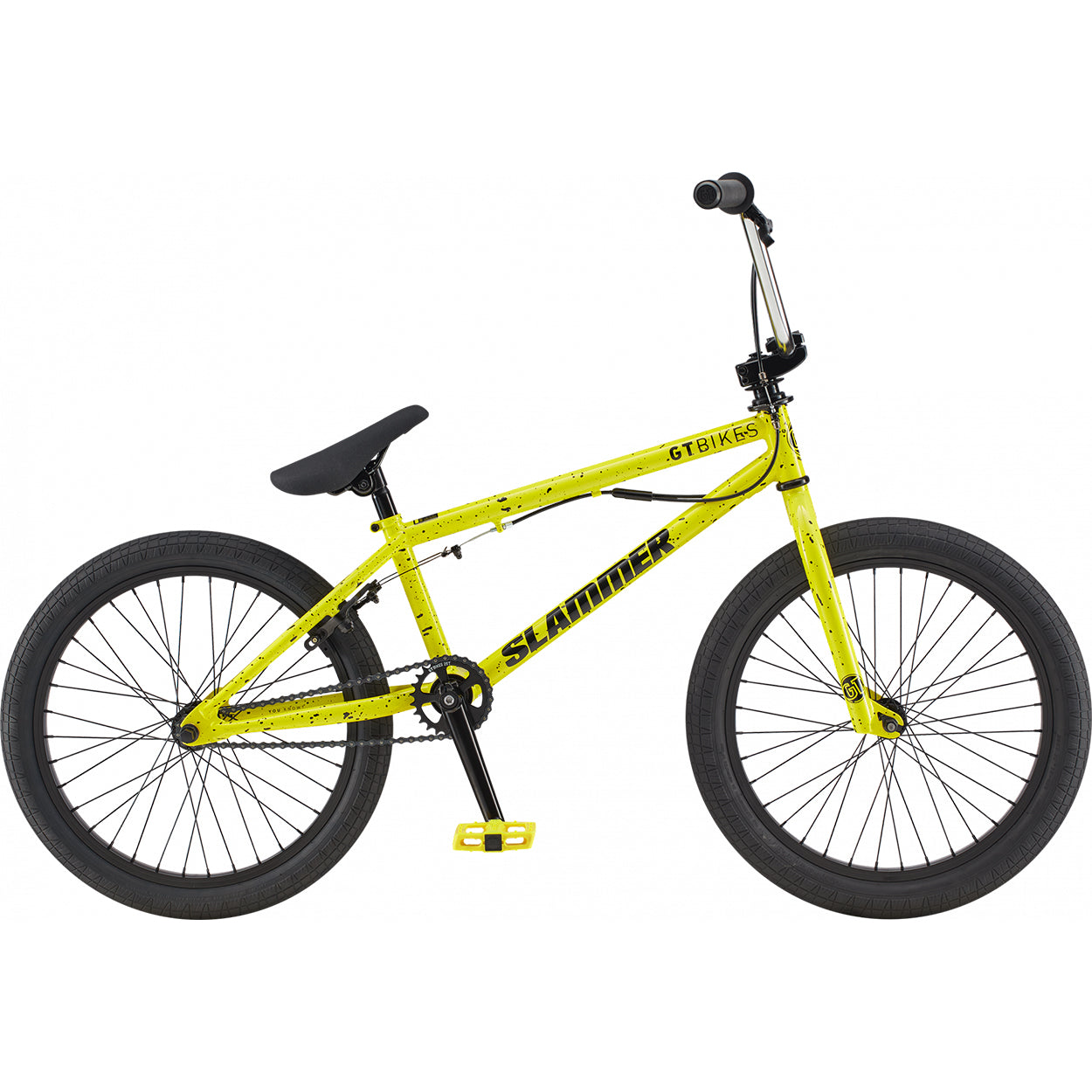 GT 2020 Slammer 20 Freestyle Bike Yellow at J R Bicycles. J R Bicycles Inc