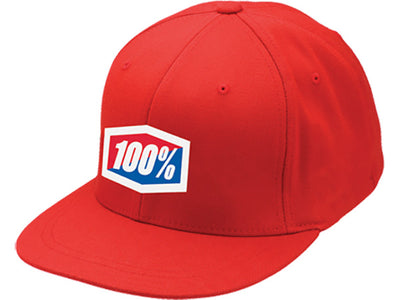 100% Icon Flexfit Hat-Red
