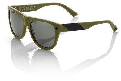 100% Higgins Sunglasses-Matte Olive/Brushed Black-Gray Lens