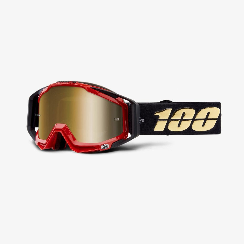 100 gold goggles 100% Racecraft Hot Rod Goggles-Mirror True Gold Lens – J&R Bicycles, Inc