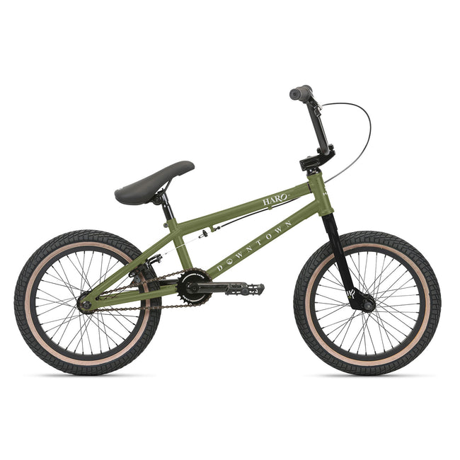 Haro Downtown 16&quot; BMX Freestyle Bike-Matte Army Green - 1