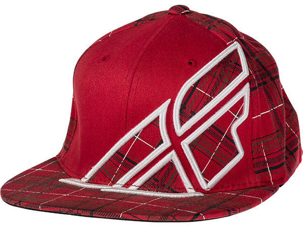 Fly Racing Plaid Hat-Red - 1